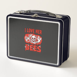 Liebe ihre Bienen Schädel Geist Fledermaus Blut tr Metall Brotdose