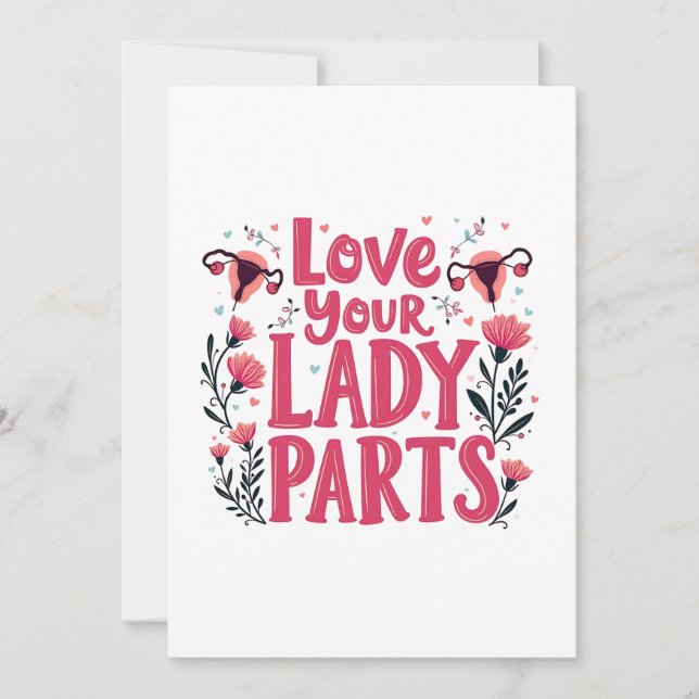 Liebe Ihre Lady Parts Womb Body Positioning Dankeskarte (Vorderseite)