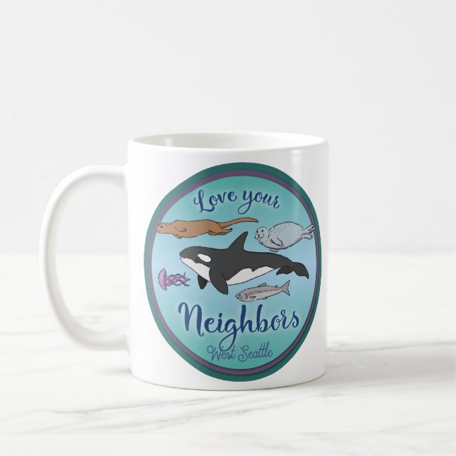 Liebe Ihre Nachbar-Westseattle-Tasse Kaffeetasse (Links)