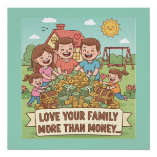 Liebe Ihrer Familie mehr als Geld Poster
