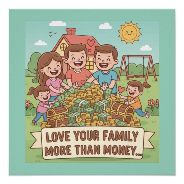 Liebe Ihrer Familie mehr als Geld Poster (Vorderseite)