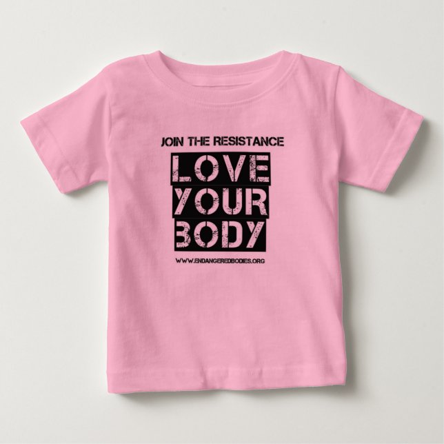 Liebe Ihres Körpers Baby T-shirt (Vorderseite)