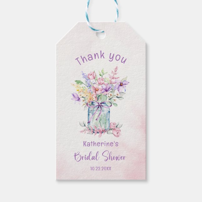 LIEBE IM BLOOM BRAUTPARTY DANKE GESCHENKANHÄNGER (Vorderseite)