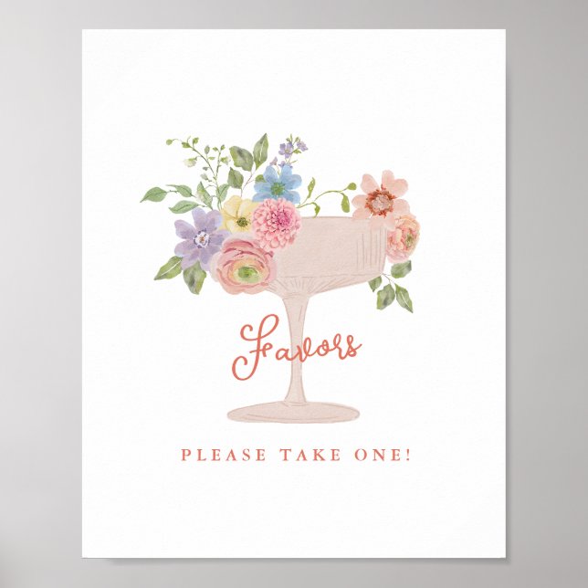 Liebe im Bloom Garden Brautparty Favoriten Zeichen Poster (Vorne)