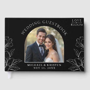 Liebe im blühenden Foto Hochzeit Schwarz Gästebuch