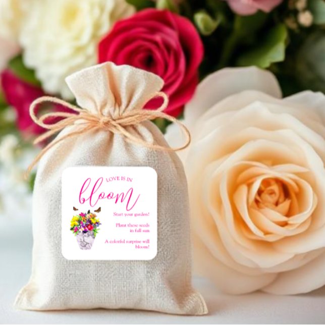 Liebe im Blumengarten Quadratischer Aufkleber (Von Creator hochgeladen)