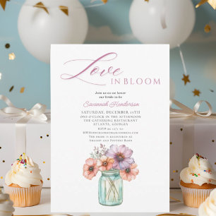 Liebe im Blumenmason Jar Brautparty Einladung