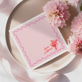 Liebe im blutrosa rosa Brautparty Serviette
