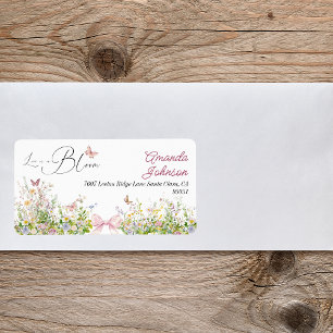 Liebe im Boom-Wildblume-Brautparty-Adresse Adressaufkleber