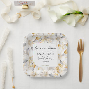 Liebe im Brautparty Bloom Florals Pappteller