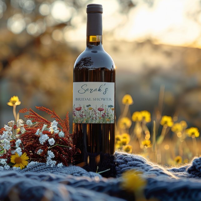 Liebe im Brautparty zur Wildblume von Wasserfarben Weinetikett (Von Creator hochgeladen)