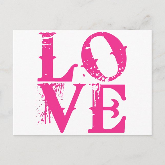 LIEBE im Coolen Schriftart Postkarte (Vorderseite)