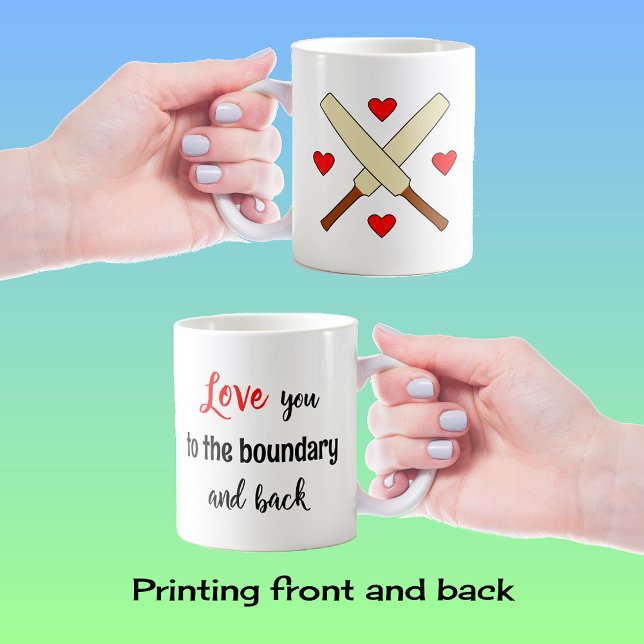 Liebe im Cricket-Text Kaffeetasse (Von Creator hochgeladen)