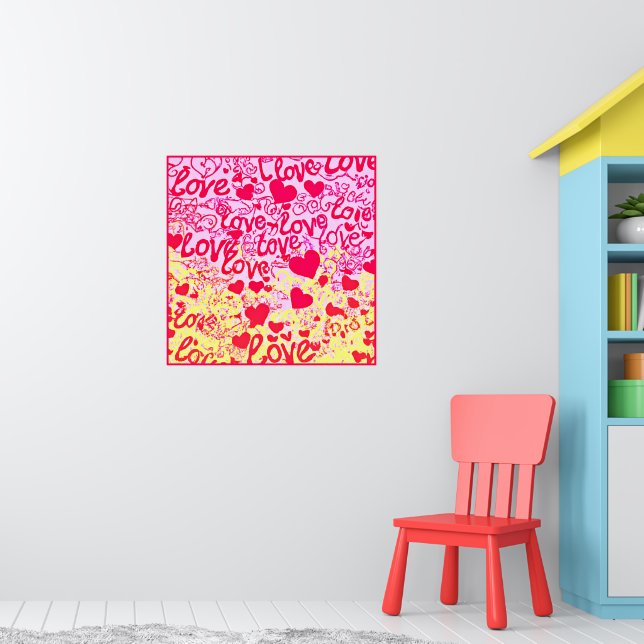Liebe im dynamischen Farbmuster Poster (Kinderzimmer 1)