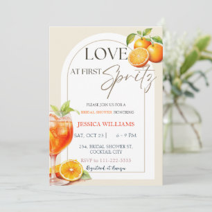 Liebe im ersten Spritz Aperol Cocktail Brautparty Einladung