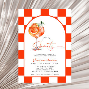 Liebe im ersten Spritz Arch Checked Brautparty Einladung