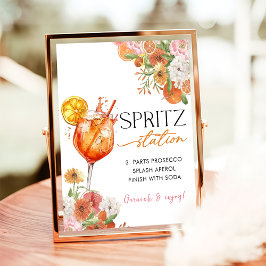 Liebe im ersten Spritz Brautparty Bar Sign Poster