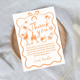 Liebe im ersten Spritz-Brautparty Dankeschön-Card Dankeskarte