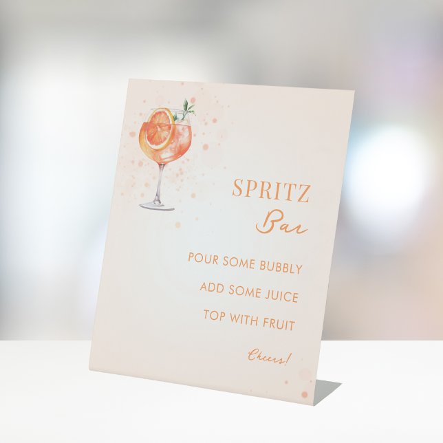 Liebe im ersten Spritz Brautparty Mimosa Bar Sockelschild (Von Creator hochgeladen)