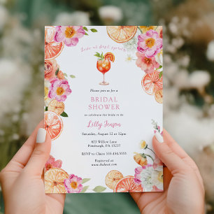 Liebe im ersten Spritz Bright Citrus Brautparty Einladung