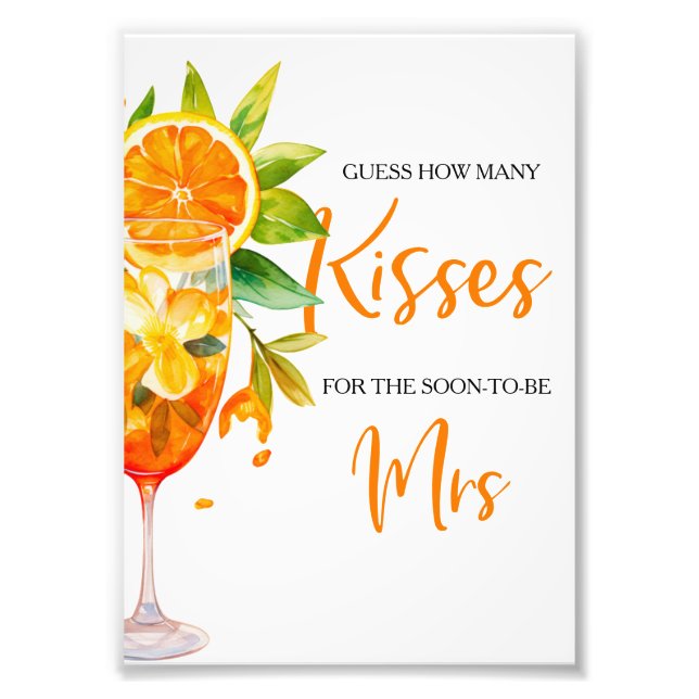 Liebe im ersten Spritz Citrus Floral Brautparty Fotodruck (Vorne)