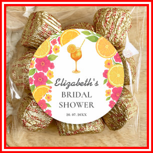 Liebe im ersten Spritz Citrus Orange Brautparty Runder Aufkleber
