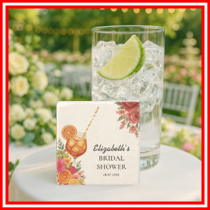 Liebe im ersten Spritz Citrus Orange Brautparty Steinuntersetzer