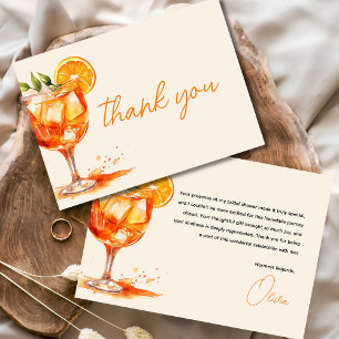 Liebe im ersten Spritz Orange Brautparty Dankeskarte