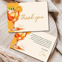Liebe im ersten Spritz Orange Brautparty Dankeskarte