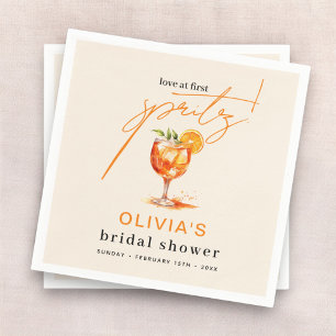 Liebe im ersten Spritz Orange Brautparty Serviette