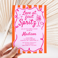 Liebe im ersten Spritz Rosa Orange Brautparty