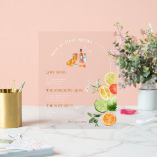 Liebe im ersten Spritz   Signaturentrink Acrylschild