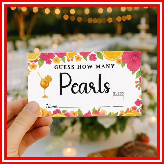 Liebe im First Spritz Pearls Game Brautparty Begleitkarte (Von Creator hochgeladen)