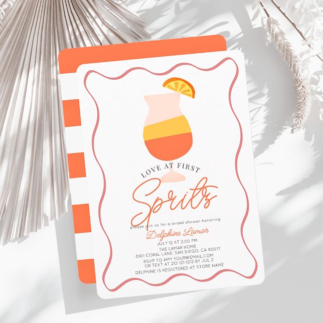 Liebe im First Spritz Retro Brautparty Einladung (Von Creator hochgeladen)