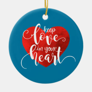 Liebe im Herzen behalten Valentine   Ornament