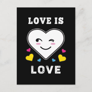 Liebe im Herzen ist Liebe LGBTQ Pansexual Stolz Postkarte