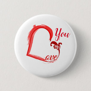 Liebe im Herzknopf Button