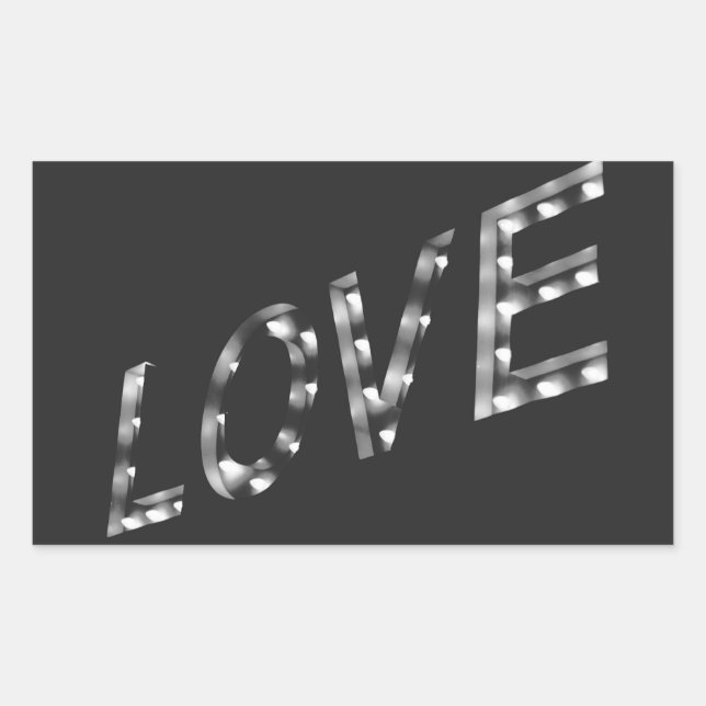 LIEBE im Licht, Marquee, Zeichen Rechteckiger Aufkleber (Vorderseite)