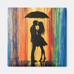 Liebe im Regenbogen Magnet