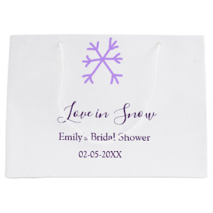 Liebe im Schnee-Junggesellinnenabschied lila Schne Große Geschenktüte