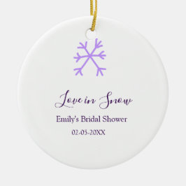 Liebe im Schnee-Junggesellinnenabschied lila Schne Keramik Ornament