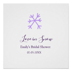 Liebe im Schnee-Junggesellinnenabschied lila Schne Poster