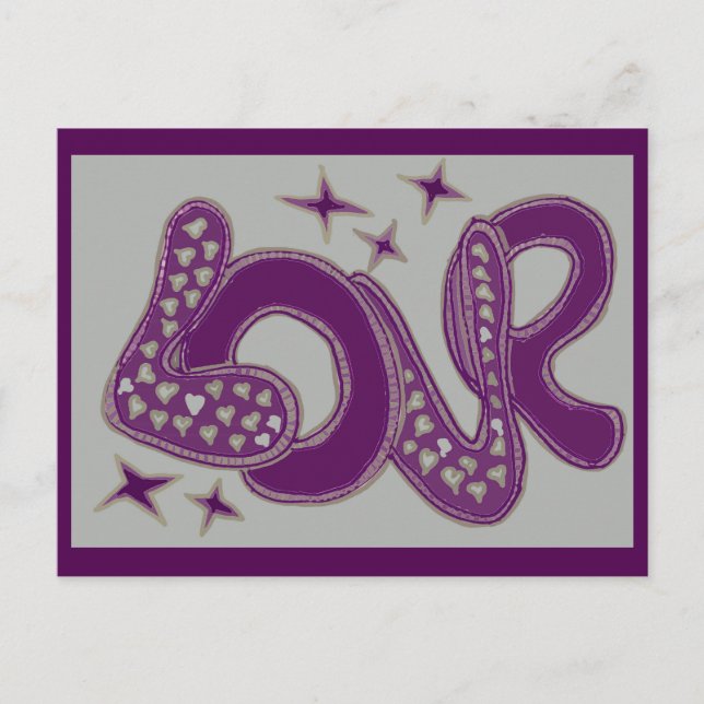 Liebe im Stil der 60er Jahre Postkarte (Vorderseite)