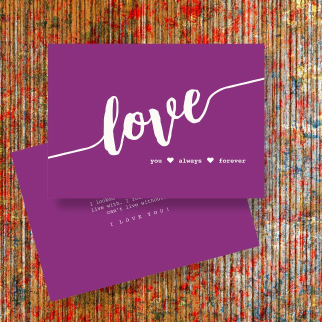 "Liebe Immer für immer" Himbeerskriptkarte Feiertagskarte (Von Creator hochgeladen)