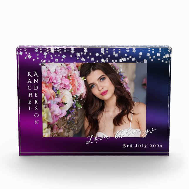 Liebe immer Lila Fotoblock (Vorderseite)