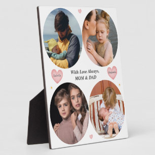 Liebe immer - Mama und Papa 4-Foto-Familienplakett Fotoplatte