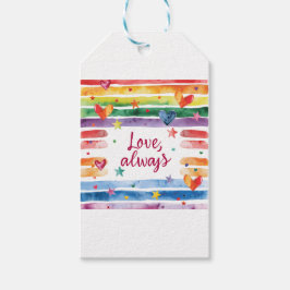 Liebe immer Regenbogen-Aufkleber, Wasserfarben-Her Geschenkanhänger