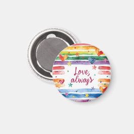 Liebe immer Regenbogen-Aufkleber, Wasserfarben-Her Magnet