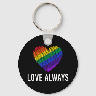 Liebe immer Regenbogen Herz Inspiration Schlüsselanhänger