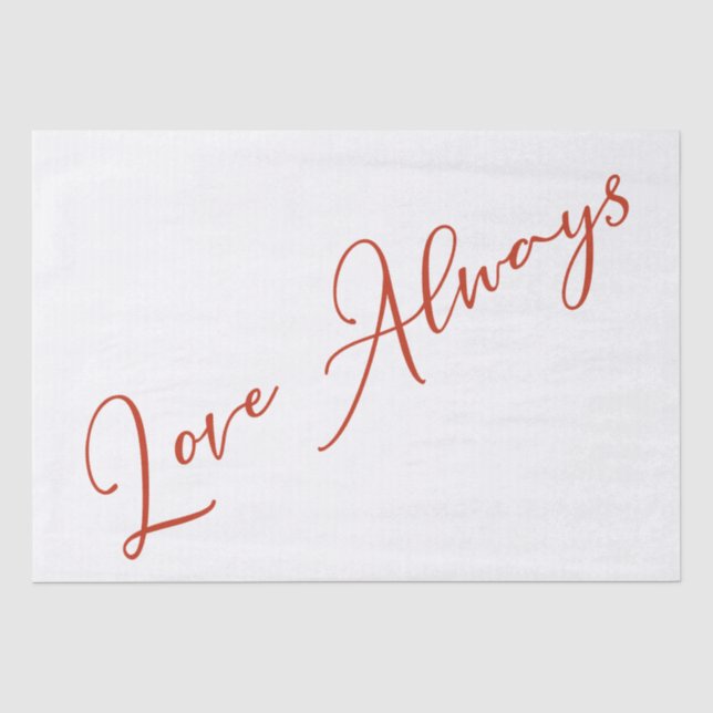 Liebe immer Rot und Weiß Word Kunst Seidenpapier (Vorderseite)